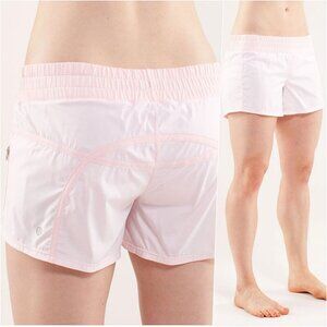 Lululemon Run Tracker Short II w/Liner White Blush Pink 8 NWOT